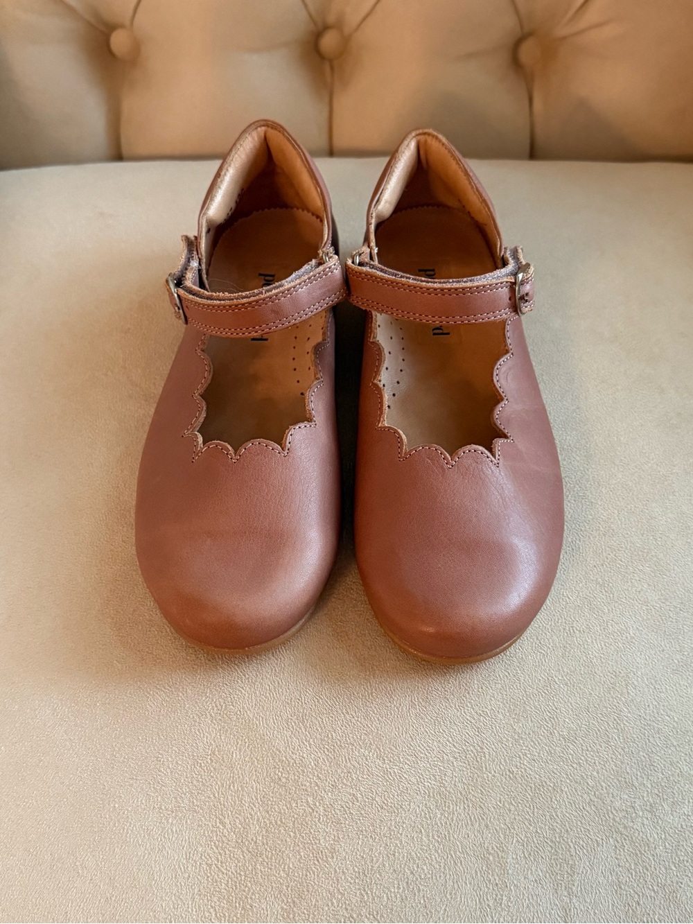 Petit Nord Scallop Mary Jane Leather Shoes Blush Pink EU 34 - Picture 5 of 8